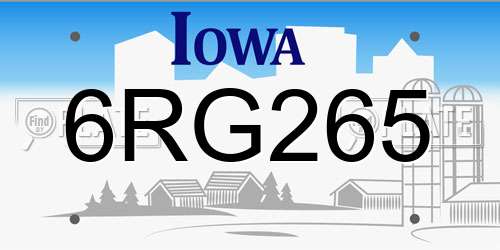 6RG265 Iowa License Plate