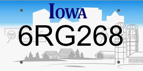 6RG268 Iowa License Plate