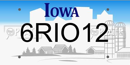 6RIO12 Iowa License Plate