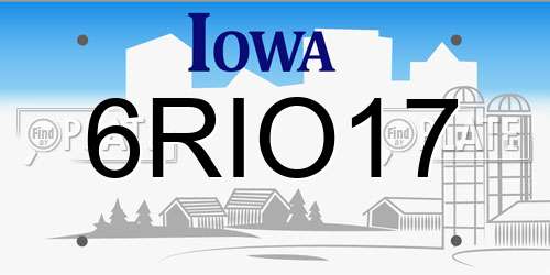 6RIO17 Iowa License Plate