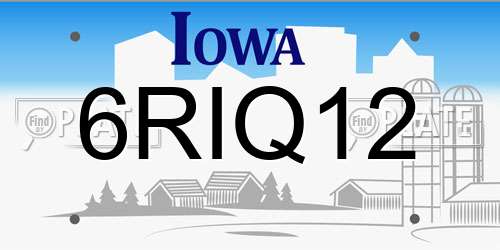 6RIQ12 Iowa License Plate