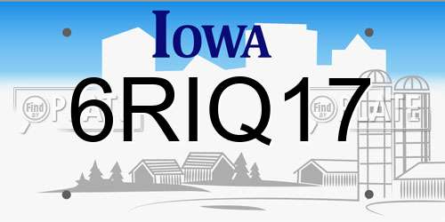 6RIQ17 Iowa License Plate