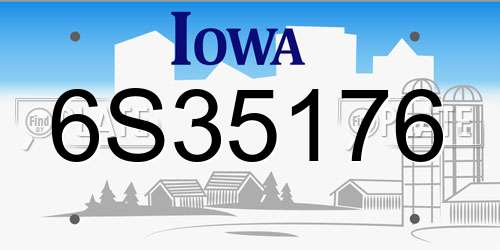 6S35176 Iowa License Plate