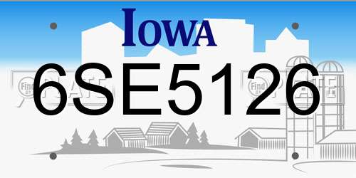 6SE5126 Iowa License Plate