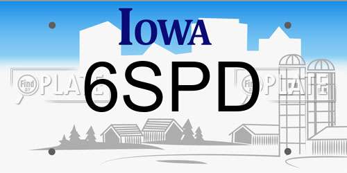 6SPD Iowa License Plate