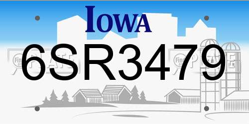 6SR3479 Iowa License Plate