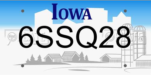 6SSQ28 Iowa License Plate
