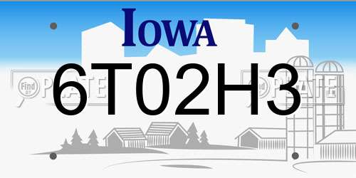 6T02H3 Iowa License Plate