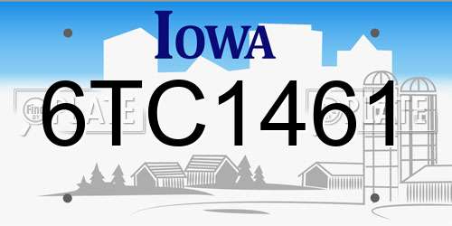 6TC1461 Iowa License Plate