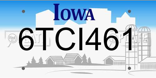 6TCI461 Iowa License Plate