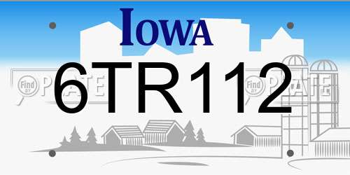 6TR112 Iowa License Plate