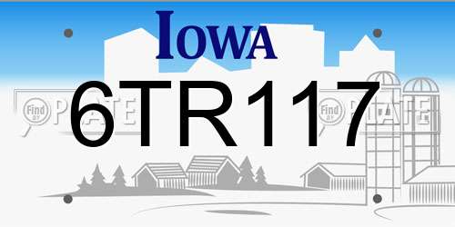 6TR117 Iowa License Plate