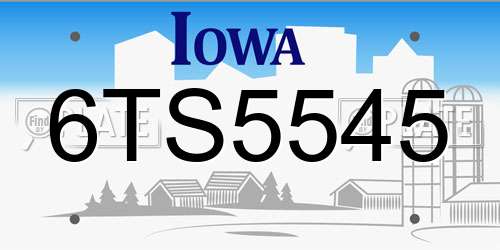 6TS5545 Iowa License Plate