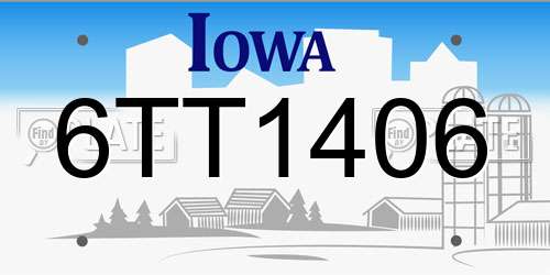 6TT1406 Iowa License Plate