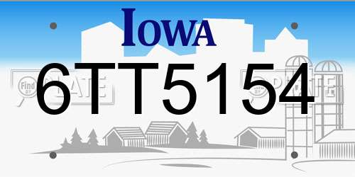 6TT5154 Iowa License Plate