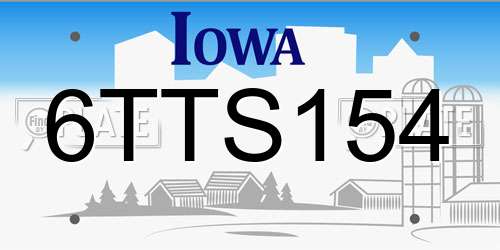6TTS154 Iowa License Plate