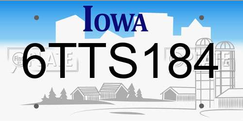 6TTS184 Iowa License Plate