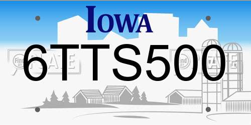6TTS500 Iowa License Plate