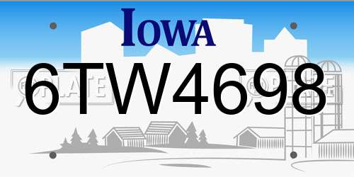 6TW4698 Iowa License Plate