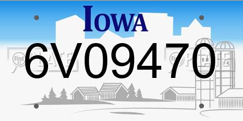 6V09470 Iowa License Plate