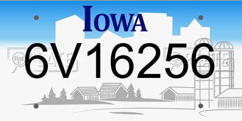6V16256 Iowa License Plate