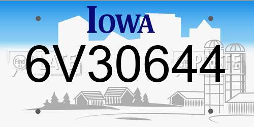 6V30644 Iowa License Plate