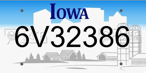 6V32386 Iowa License Plate