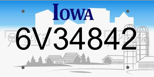 6V34842 Iowa License Plate
