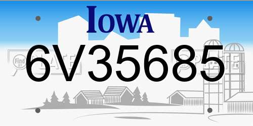 6V35685 Iowa License Plate