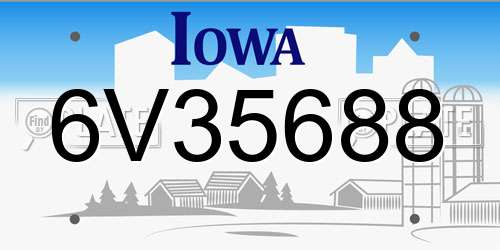 6V35688 Iowa License Plate