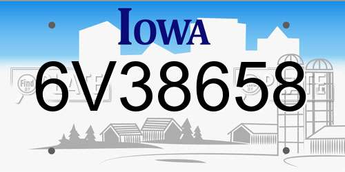 6V38658 Iowa License Plate