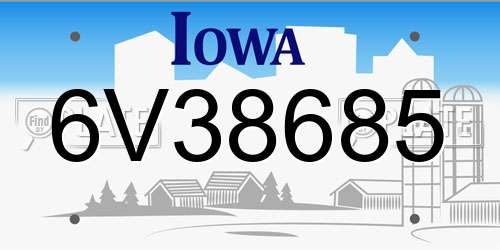 6V38685 Iowa License Plate