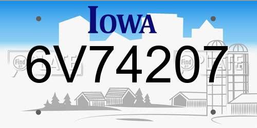 6V74207 Iowa License Plate