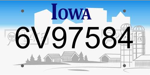 6V97584 Iowa License Plate
