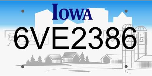 6VE2386 Iowa License Plate