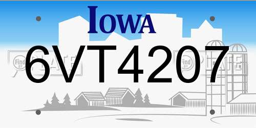 6VT4207 Iowa License Plate