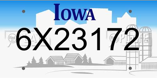 6X23172 Iowa License Plate