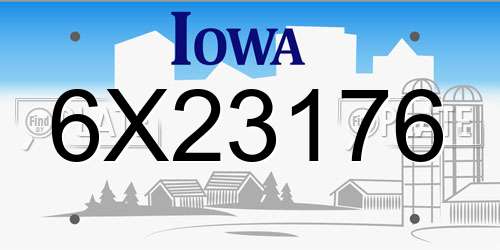 6X23176 Iowa License Plate