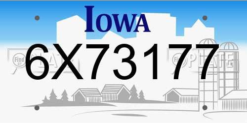 6X73177 Iowa License Plate