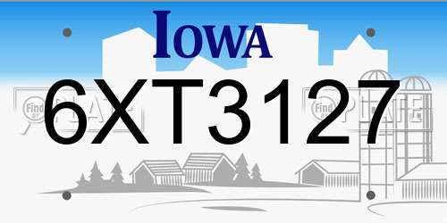 6XT3127 Iowa License Plate