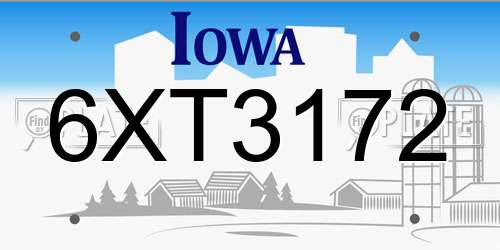 6XT3172 Iowa License Plate