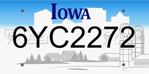 6YC2272 Iowa License Plate