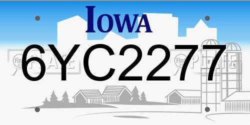 6YC2277 Iowa License Plate