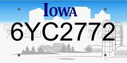 6YC2772 Iowa License Plate
