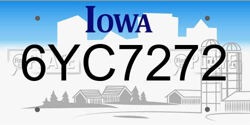 6YC7272 Iowa License Plate