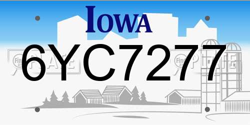 6YC7277 Iowa License Plate