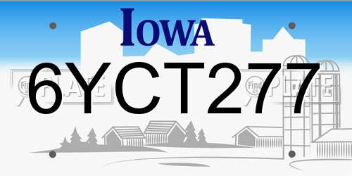 6YCT277 Iowa License Plate