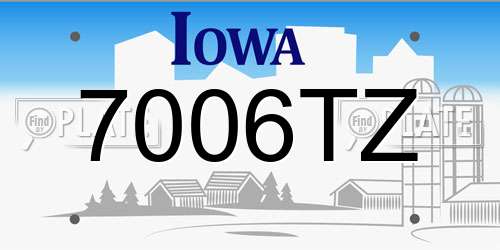 7006TZ Iowa License Plate