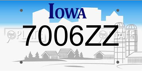 7006ZZ Iowa License Plate