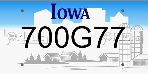 700G77 Iowa License Plate